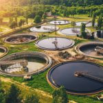 Aerial,View,Of,Wastewater,Treatment,Plant,,Filtration,Of,Dirty,Or